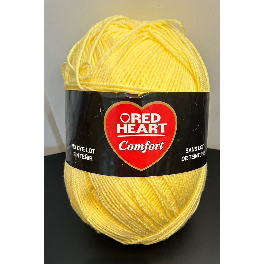 Red Heart Comfort Yarn Yellow Worsted Medium 4 16oz 867yds No Dye Lot 3198 E707D